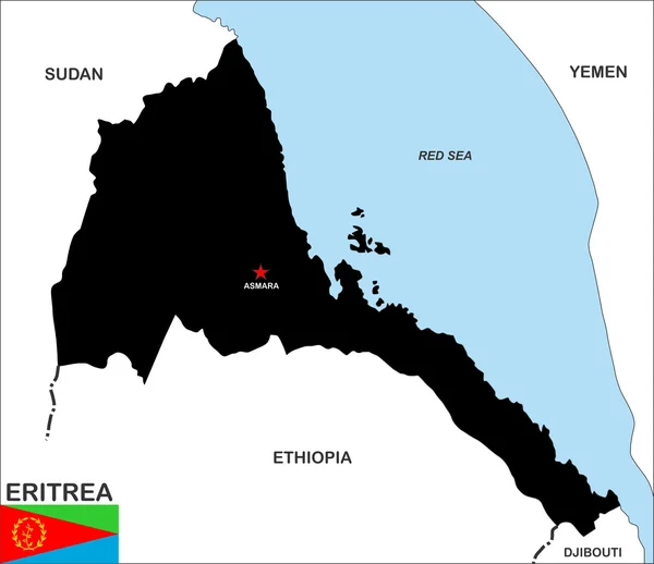 Mapa da Eritreia — Fotografia de Stock