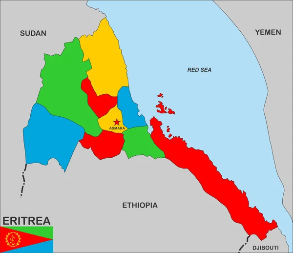 Eritrea karta — Stockfoto