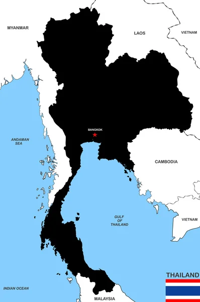 Tailandia Mapa —  Fotos de Stock