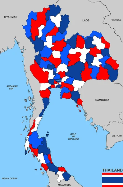 Tailandia Mapa —  Fotos de Stock