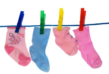 Four child socks clipart