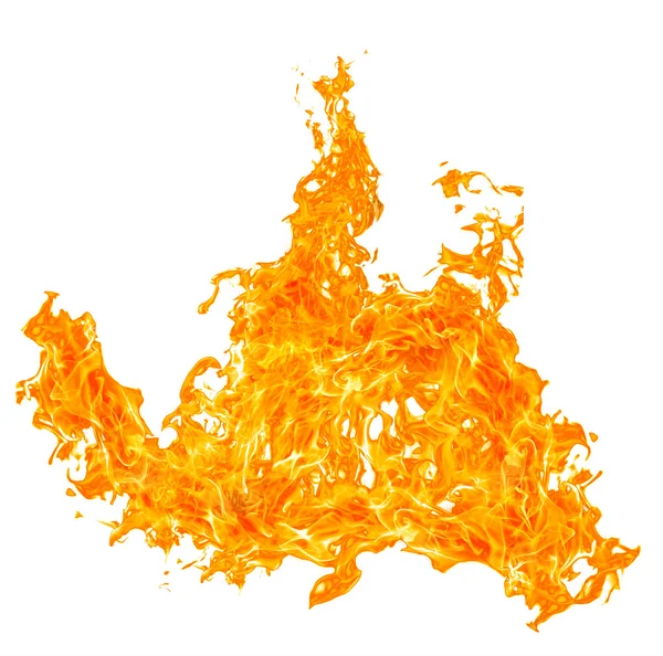 大橙白色火焰上孤立 — 图库照片