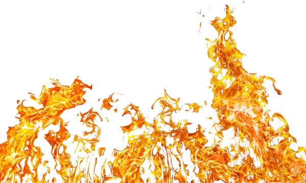 Великий оранжевий вогонь на білому — стокове фото