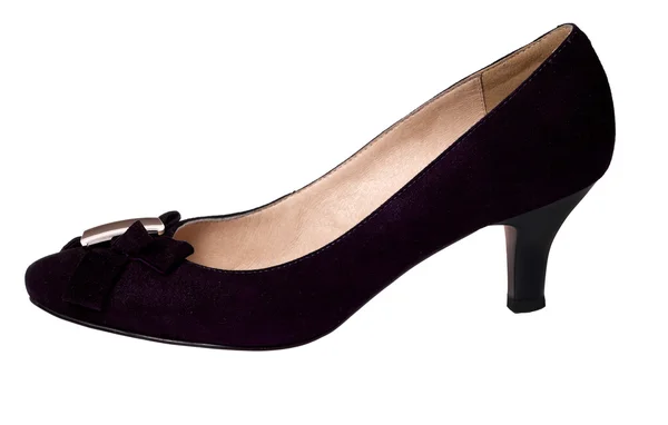Singola donna viola scuro scarpa isolata su bianco — Foto Stock