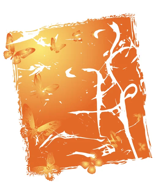 Fondo mariposas de verano naranja — Archivo Imágenes Vectoriales