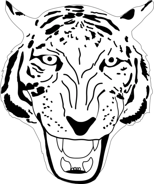 Cabeza de tigre aislada en blanco — Vector de stock