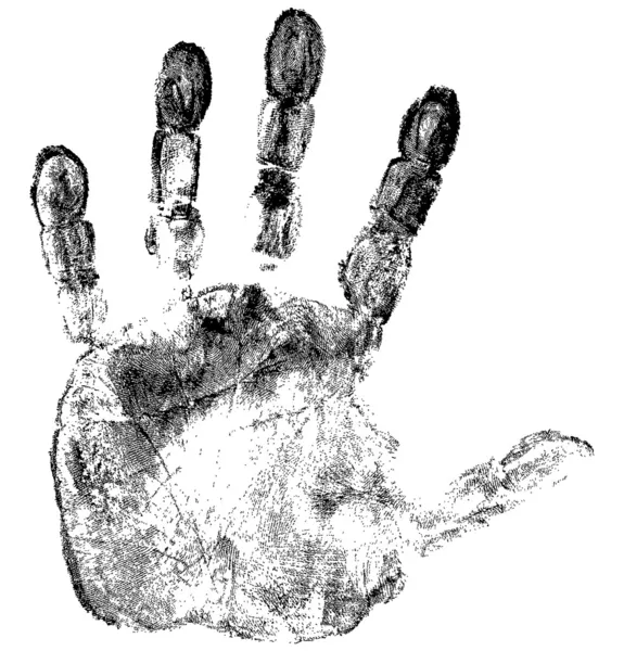 Impressão da mão isolada na ilustração branca —  Vetores de Stock