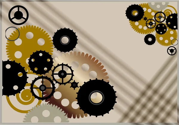 Brown gears background illustration — Stock Vector