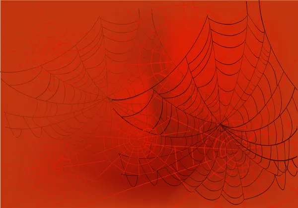 Pavouk červený webové pozadí — Stockový vektor