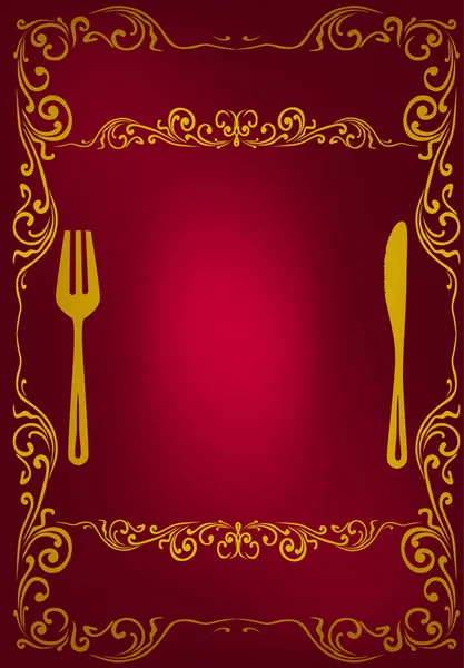 stock vector gold on red decorated menu