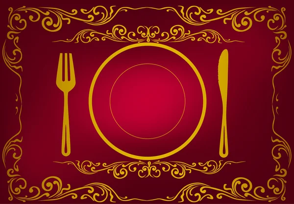 stock vector gold on red decorated menu