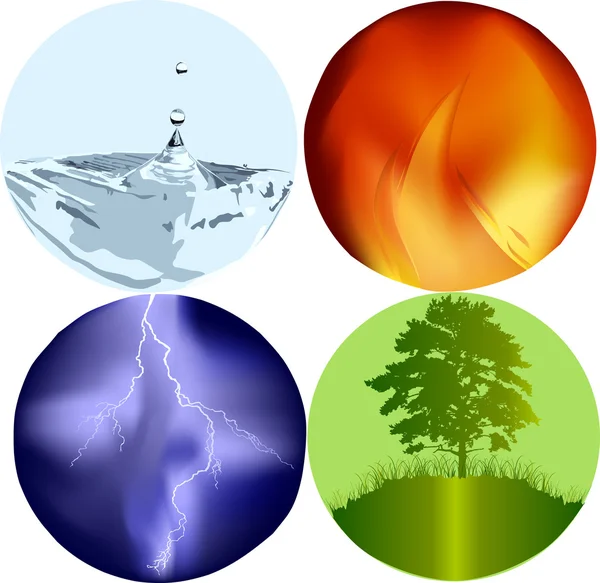 stock vector four elements icons