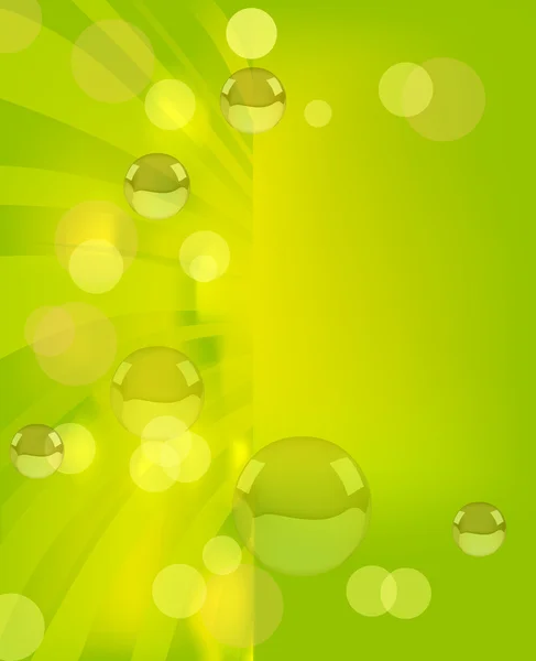带气泡的抽象绿色背景 — 图库矢量图片