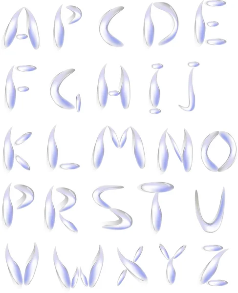 Water alfabet geïsoleerd op wit — Stockvector