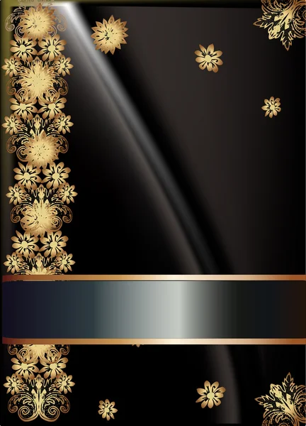 Gold design on dark grey — Stock Vector