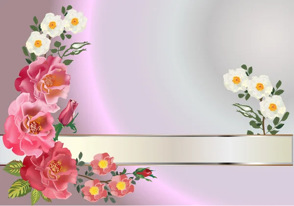 Rosa decoración con banda de luz — Vector de stock