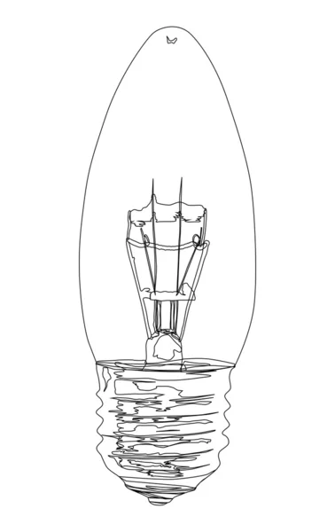Esboço da lâmpada no fundo branco —  Vetores de Stock