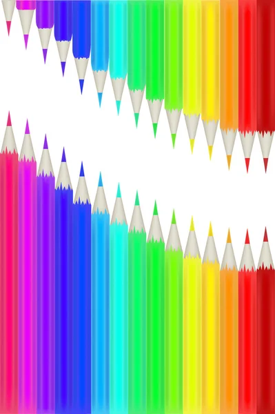 Bright rainbow pencils wave — Stock Vector