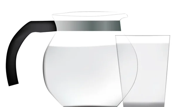 Глечик і склянку з водою — стоковий вектор