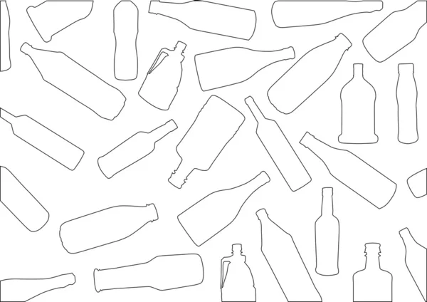 Verschiedene Flaschen Silhouetten Hintergrund — Stockvektor