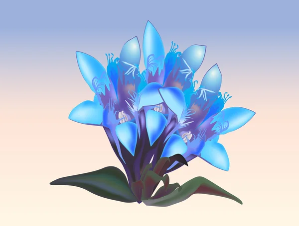 Illustrazione piccoli fiori blu — Vettoriale Stock