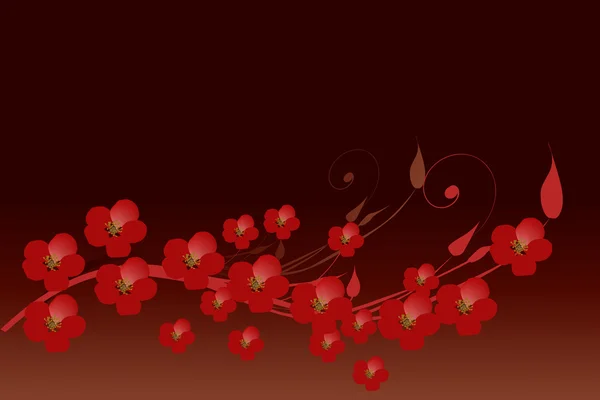 Simole décoration de fleurs rouges — Image vectorielle