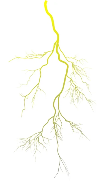 白で隔離される黄色い雷 — ストックベクタ