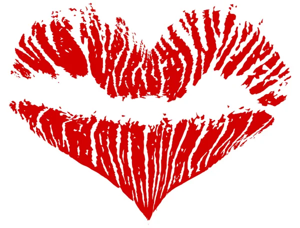ลิปสติกสีแดงรูปหัวใจ — ภาพเวกเตอร์สต็อก