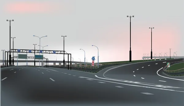 Leere Autobahn am Morgen — Stockvektor