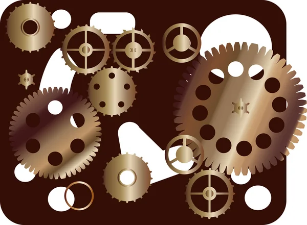 Hnědá gears ilustrace — Stockový vektor