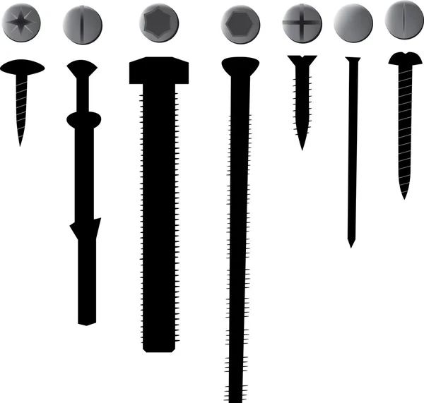 Набор изолированных на белые винты — стоковый вектор