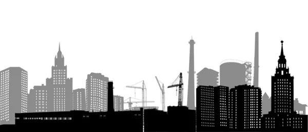 Ilustração da paisagem urbana industrial isolada — Vetor de Stock