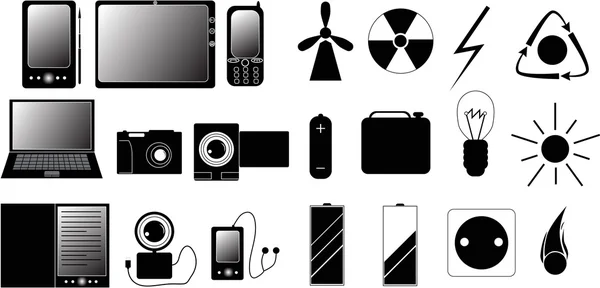 Set of electronic related icons — Stock Vector