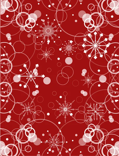Rosa und rote Schneeflocken Hintergrund — Stockvektor