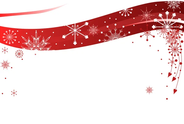 Ilustración con patrón de copo de nieve rojo y blanco — Vector de stock