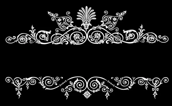 Deux bandes à motifs isolées sur noir — Image vectorielle