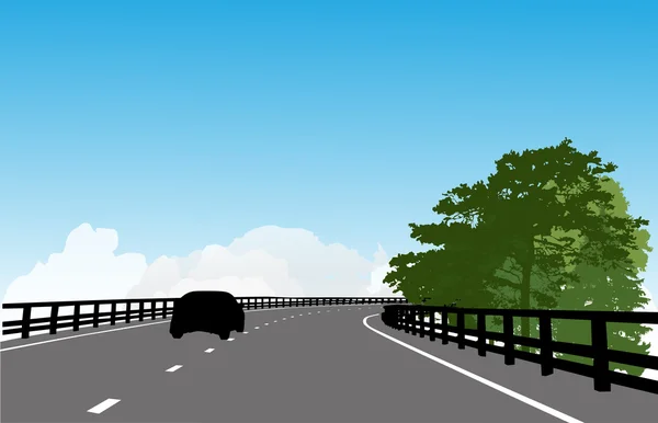 Route moderne sous le ciel bleu — Image vectorielle