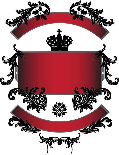 Bandes rouges avec couronne noire — Image vectorielle