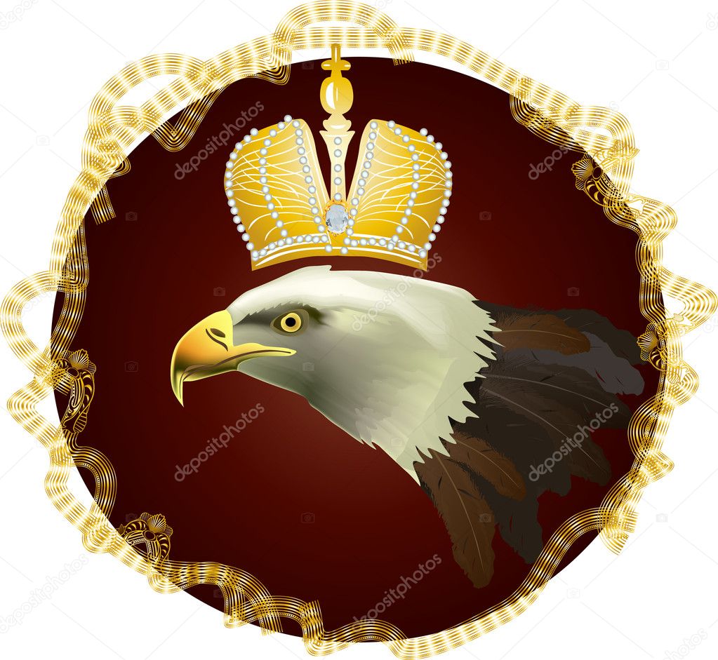 eagle with crown in gold frame