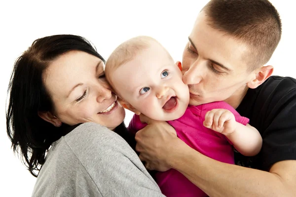 Сім'я з немовлям — стокове фото