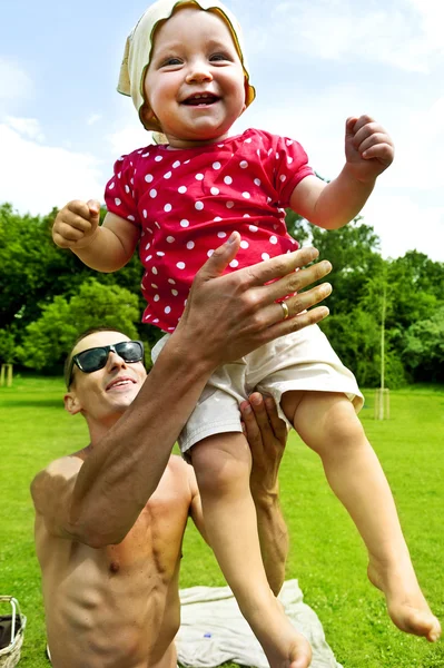 Apja játék baba lány — Stock Fotó