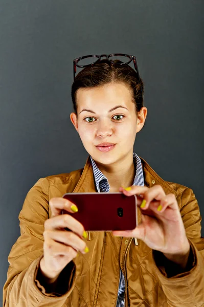 Teenager Girl Making A Photo — Stock Photo, Image