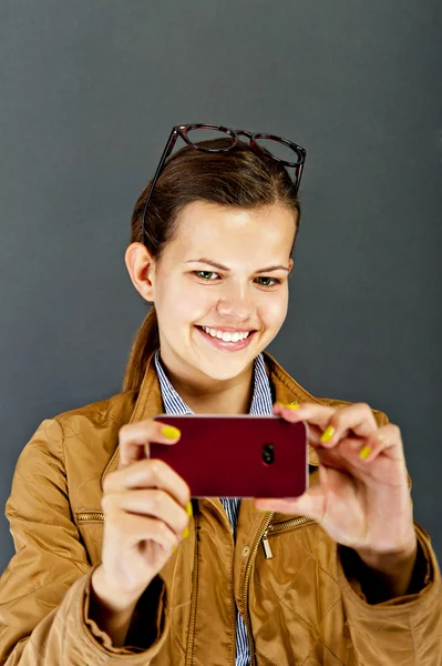 Teenager Girl Making A Photo — Stock Photo, Image