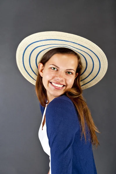 Žena s kloboukem — Stock fotografie