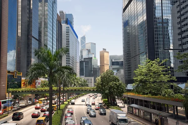 A paisagem urbana moderna de Hong Kong — Fotografia de Stock