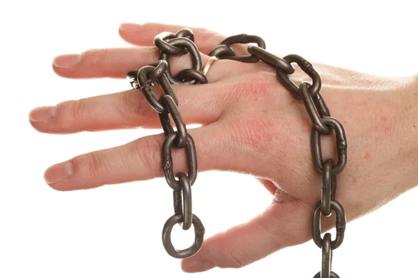 Łańcuch na rękę i obrączka — Zdjęcie stockowe