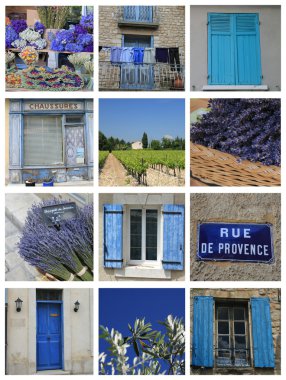 Bleu de Provence collage clipart