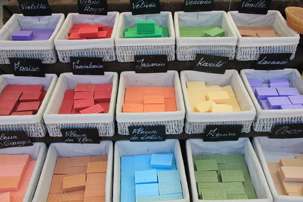 Colorful bars of soap — Stok fotoğraf