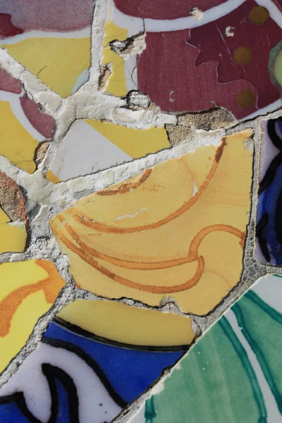 Detalhe do mosaico no parque Guell em Barcelona — Fotografia de Stock