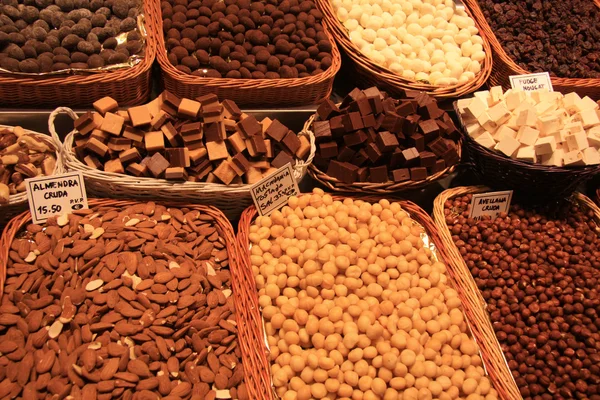 Nuts, Chocolates and Nougat — Stock Photo, Image
